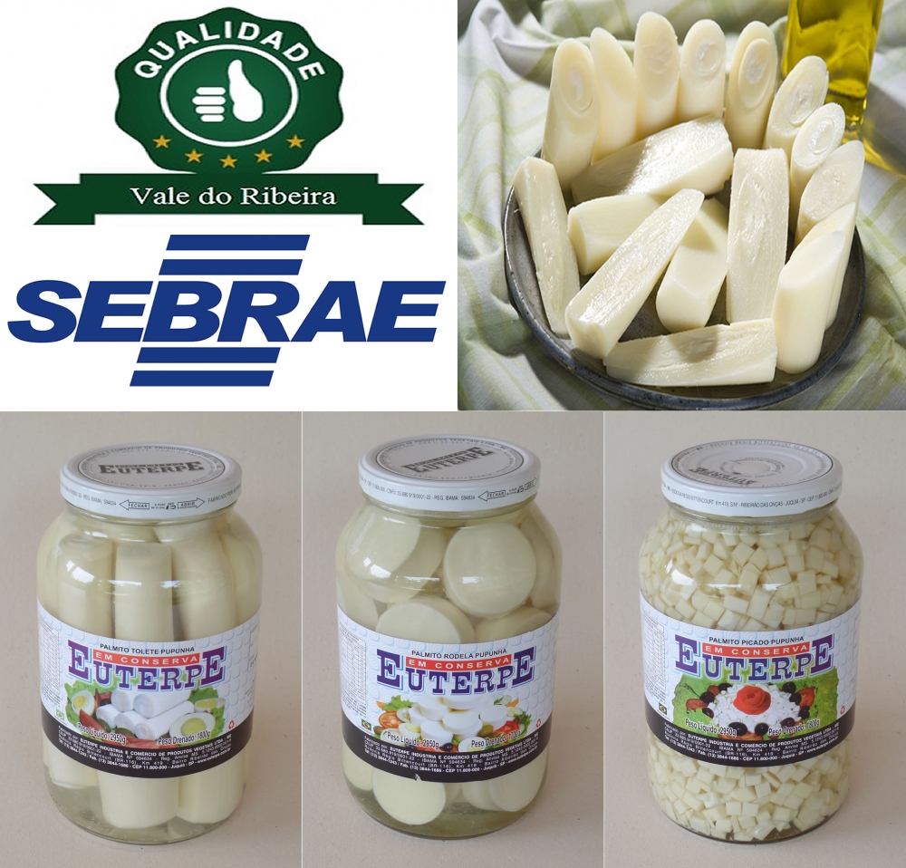 Palmito Pupunha da Euterpe - O melhor Palmito Pupunha em Conserva do Brasil - Primeiro lugar no teste de degustação do SEBRAE Vale do Ribeira